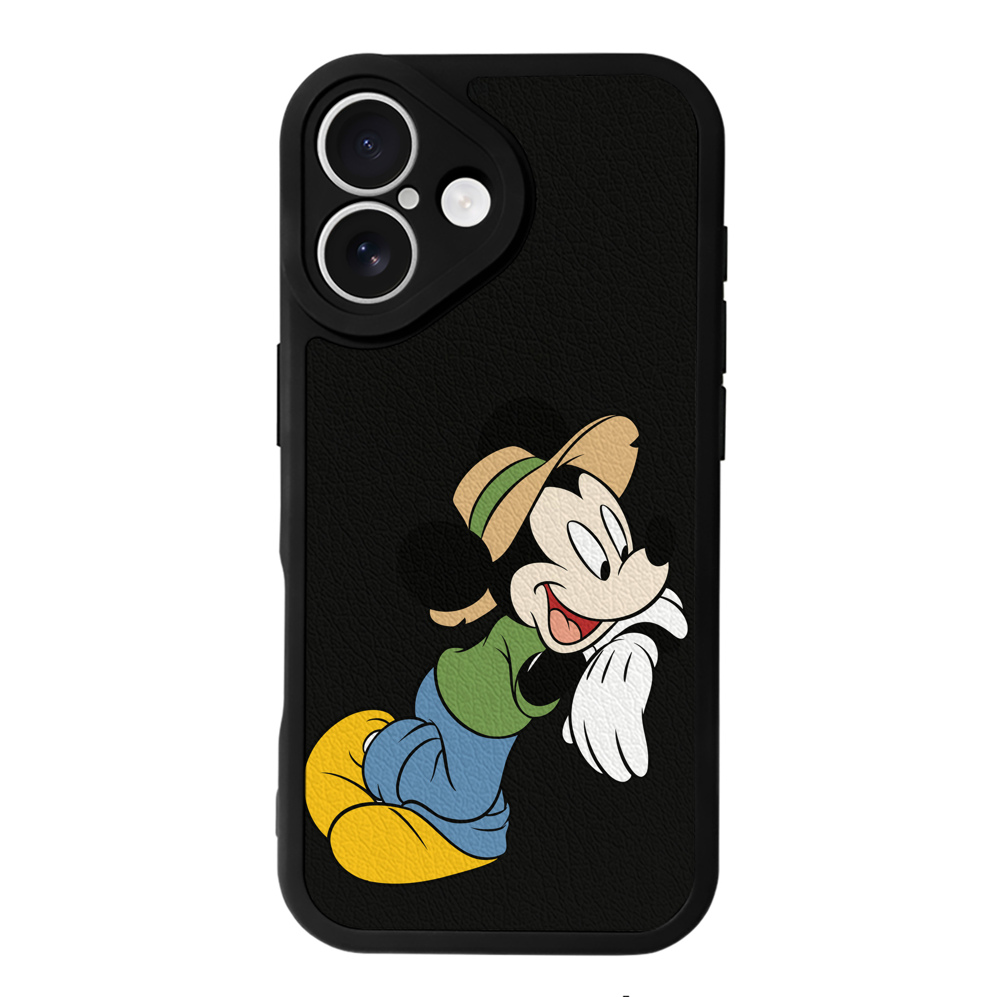（画像用） ミッキーマウス Mickey Mouse 【iPhone 16シリーズ対応】シリコンスマホケース（レザー調） 材質：シリコン